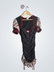 Polka Dot Cherry Print Mini Dress