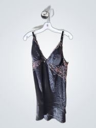 Black Lace Trim Satin Camisole