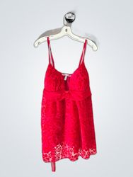 Belle Nuit Red Lace Slip Dress