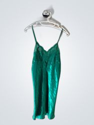 Victoria's Secret Green Satin Slip Dress