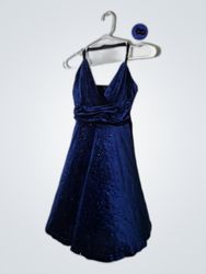 Navy Velvet Mini Party Dress