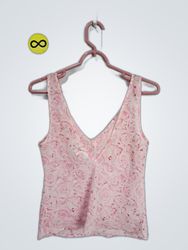 Pink Rose Pattern Tank Top