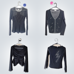 Y2K retro girl unique mesh tops