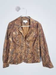 Brown Snakeskin Print Jacket