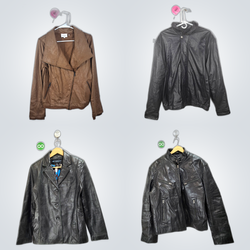 Y2K leather jacket with zipper style