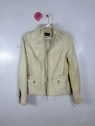 UP Leather Collection Beige Leather Jacket