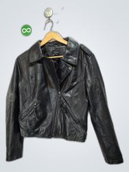 J. Peterman Black Leather Jacket