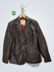 Clipper Mist Leather Blazer Jacket