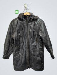 Fashion Elements Leather Hooded Jacket