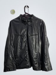 Carbon Black Leather Jacket