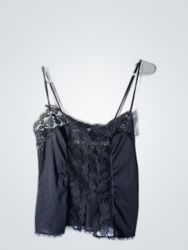 Black Lace Trim Camisole Top