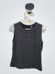 George Black Geometric Mesh Tank Top