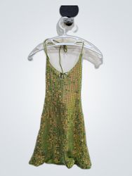 Green Sequined Mini Dress