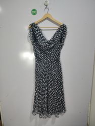 Black and White Polka Dot Midi Dress