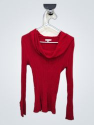 L.A. Fils Red Cowl Neck Knit Sweater