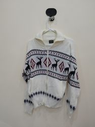 Scandia Woods Zippered Reindeer Sweater