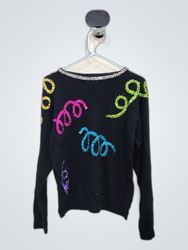 XOXO by BB Dakota Black Knit Sweater with Sequin A..