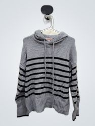 Gray Striped Hoodie