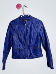 Blue Leather Jacket