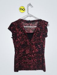 Blouse with Black and Red Pattern