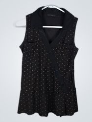 Sleeveless Polka Dot Blouse