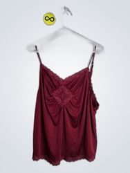 Unbranded Lace Trim Camisole Top in Burgundy