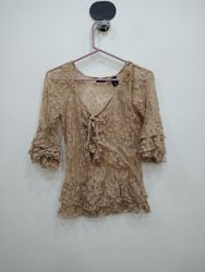 BCBG Lace Ruffle Blouse