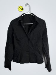 Black Embellished Sleeve Blouse