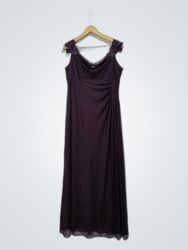 Alex Evenings Purple Lace Shoulder Maxi Dress