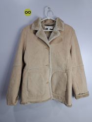 Jones New York Beige Shearling Coat