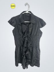 Black Ruffle Blouse