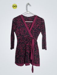 Sweetface Printed Wrap Blouse