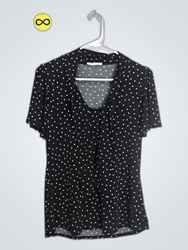 Black Polka Dot Printed Blouse