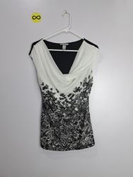 H&M Printed Draped Blouse