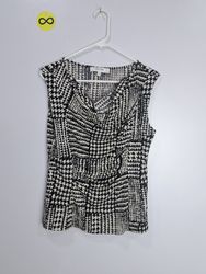 Jones Studio Printed Houndstooth Blouse