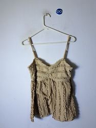 Beige Ruffled Camisole Top