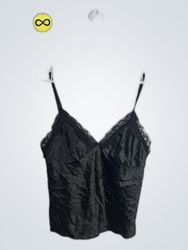 Black Lace Trim Camisole Top