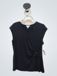 Liz Claiborne Black Sleeveless V-Neck Blouse