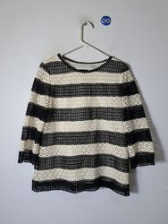 Talbots Striped Lace Blouse