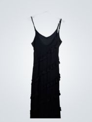 Black Ruffled Maxi Dress