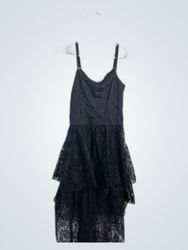 Dark in Love Black Lace Slip Dress