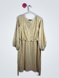 Lily Morgan Gold Sequined Midi Dress