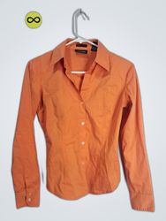 Unbranded Orange Long Sleeve Button-Up Shirt