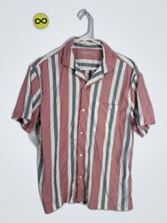Striped Short Sleeve Button-Up Shirt