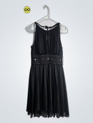 Black Chiffon Mini Party Dress
