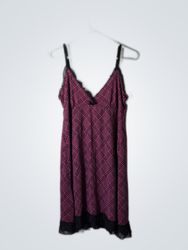 Unbranded Plaid Lace Slip Dress