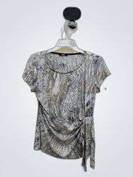 MSK Gray and Beige Patterned Top