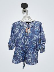 Blue Floral Blouse