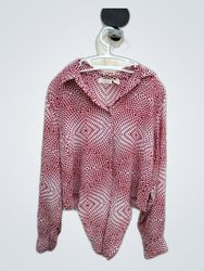 Caviar Printed Long Sleeve Blouse