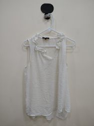 Melissa Paige White Ruffle Sleeveless Blouse